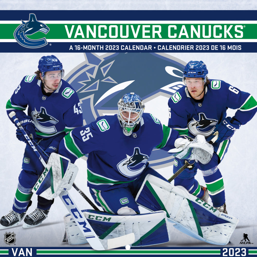 Image of DateWorks 2023 Vancouver Canucks 16-Month Wall Calendar - 12.00" W x 12.00" H -Bilingual