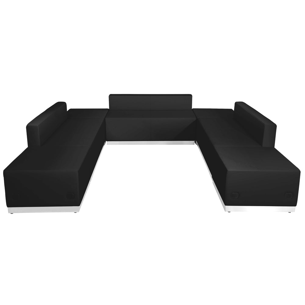 Image of Flash Furniture HERCULES Alon Series Black LeatherSoft Reception Configuration, 7 Pieces