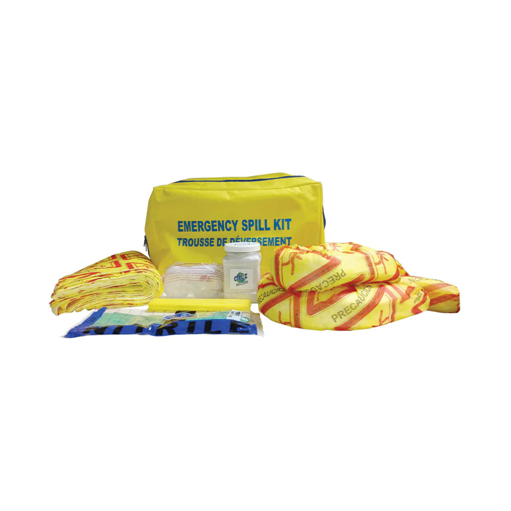 Image of Globe Commercial Products Emergency Response Spill Kit with Bio-Zorb, Yellow