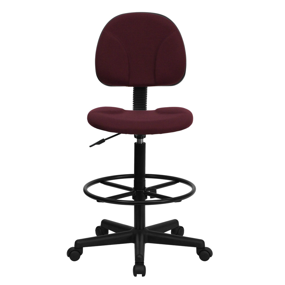Image of Flash Furniture Burgundy Fabric Drafting Chair (Cylinders: 22.5"-27"H or 26"-30.5"H)
