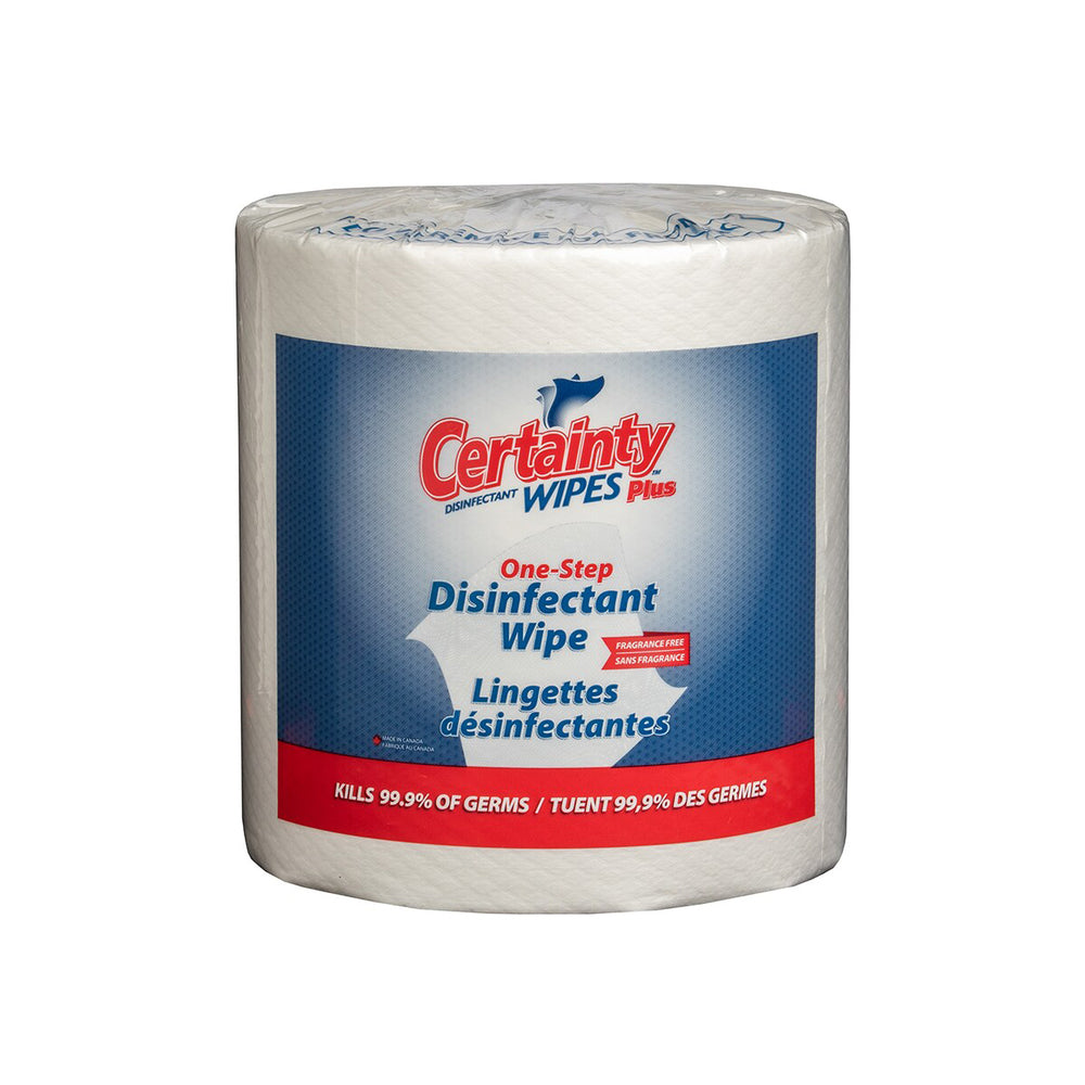 Image of Certainty Plus Disinfectant Wipes - Unscented - 8" x 6" - 800 Wipes Per Roll - 2 Pack