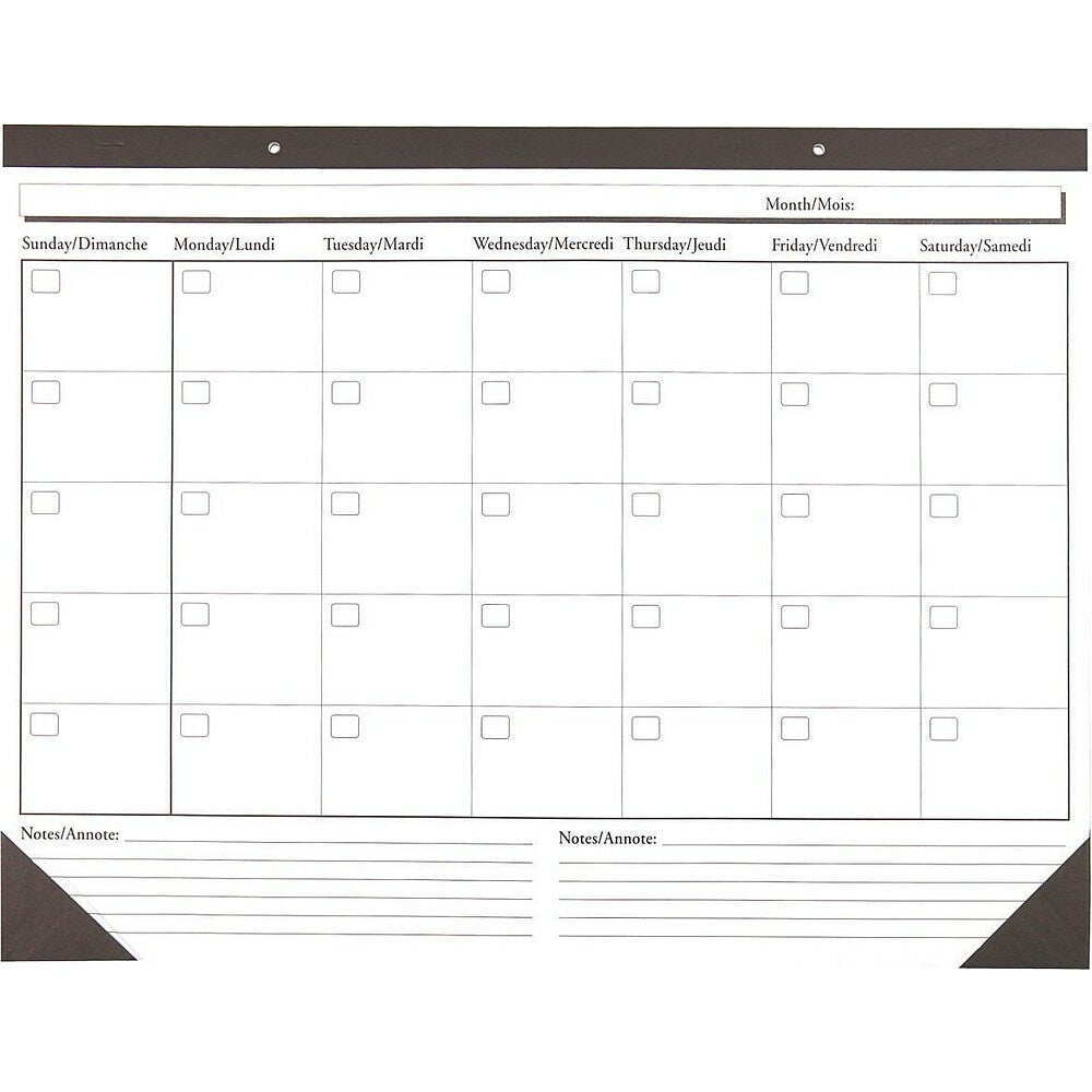 Image of Artistic Products Bilingual Undated Calendar Desk Pad, 22" x 17", White