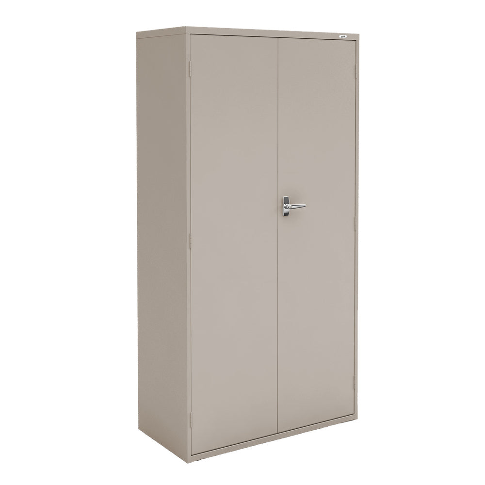 Image of Staples 72" Locking Steel Storage Cabinet, Sand, Brown