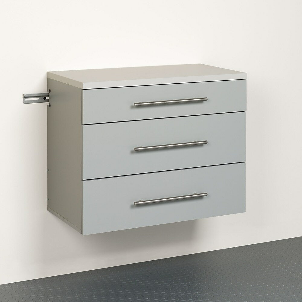 Image of Prepac HangUps 3-Drawer Base Storage Cabinet, Grey