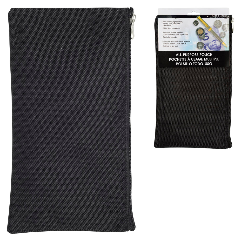 Image of Merangue Nylon All-Purpose Zipper Pouch - Black