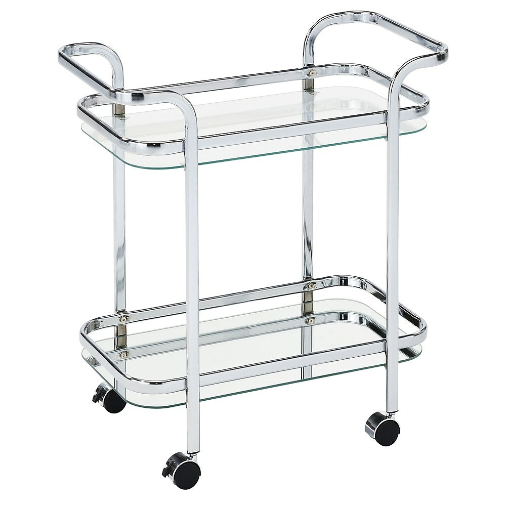 Image of WHI 2 Tier Glass/Chrome Trolley (556-218CH)