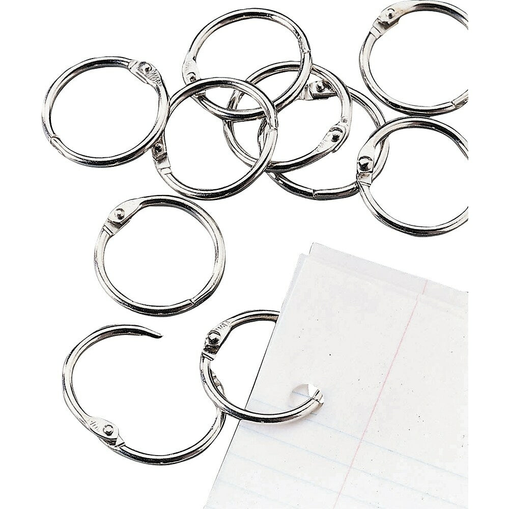 Image of Staples 1" Loose Leaf Rings - Silver - 16 Pack