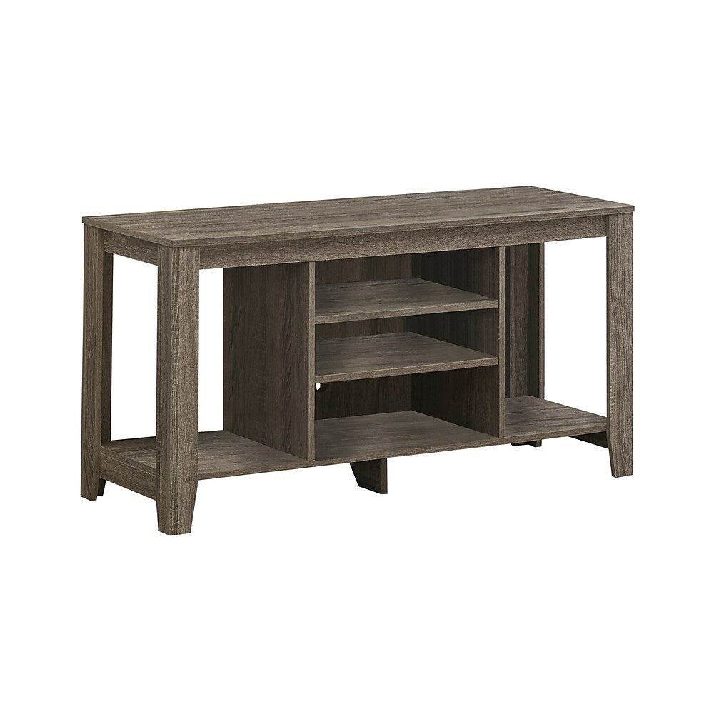 Image of Monarch Specialties - 3528 Tv Stand - 48 Inch - Console - Storage Shelves - Living Room - Bedroom - Laminate - Brown