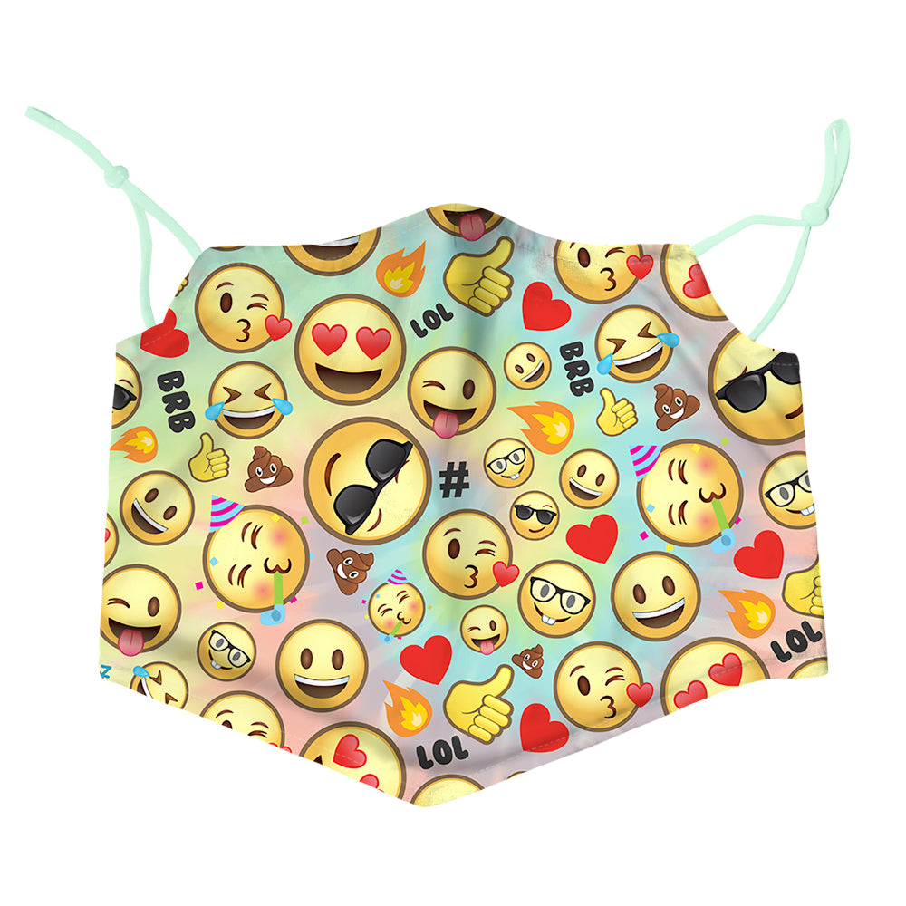 Image of Oliver's Labels 2-Ply Non-Medical Kids Scarf Face Mask - Emojis