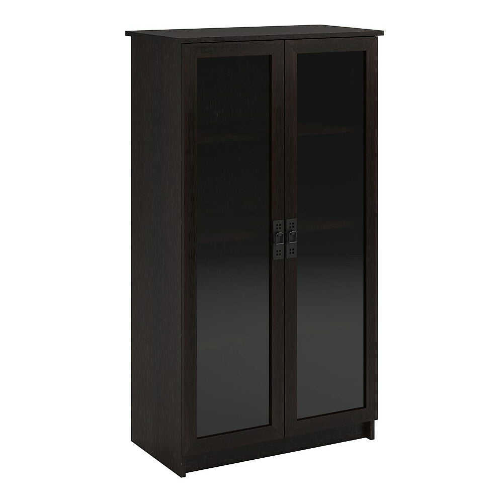 Image of Dorel Miller Glass Door Bookcase/Cabinet, Espresso