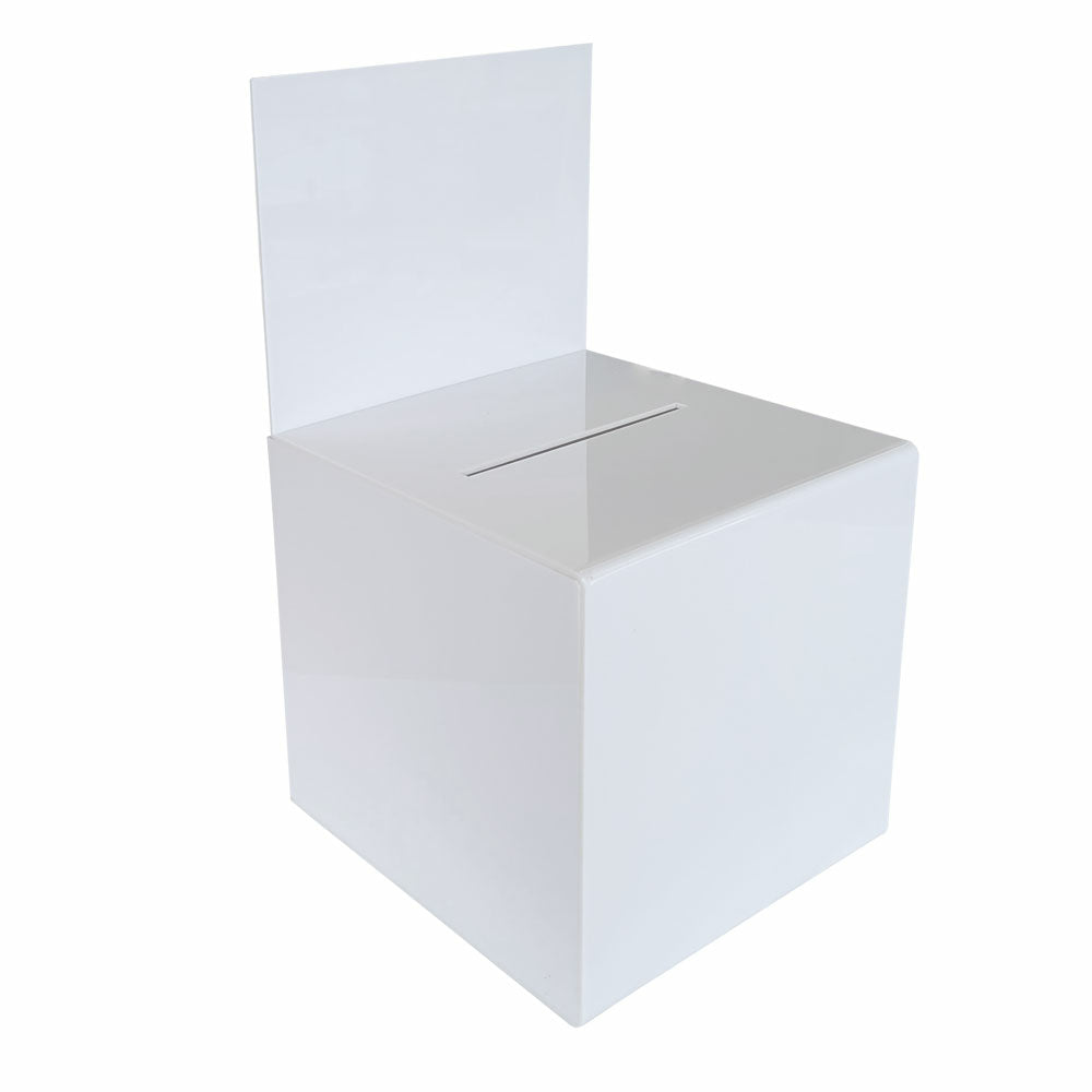 Image of Eddie's 7" Square Acrylic Ballot Box - White - 2 Pack