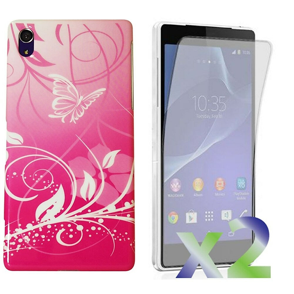 Image of Exian Butterflies and Flowers Case for Sony Xperia Z2 - Pink