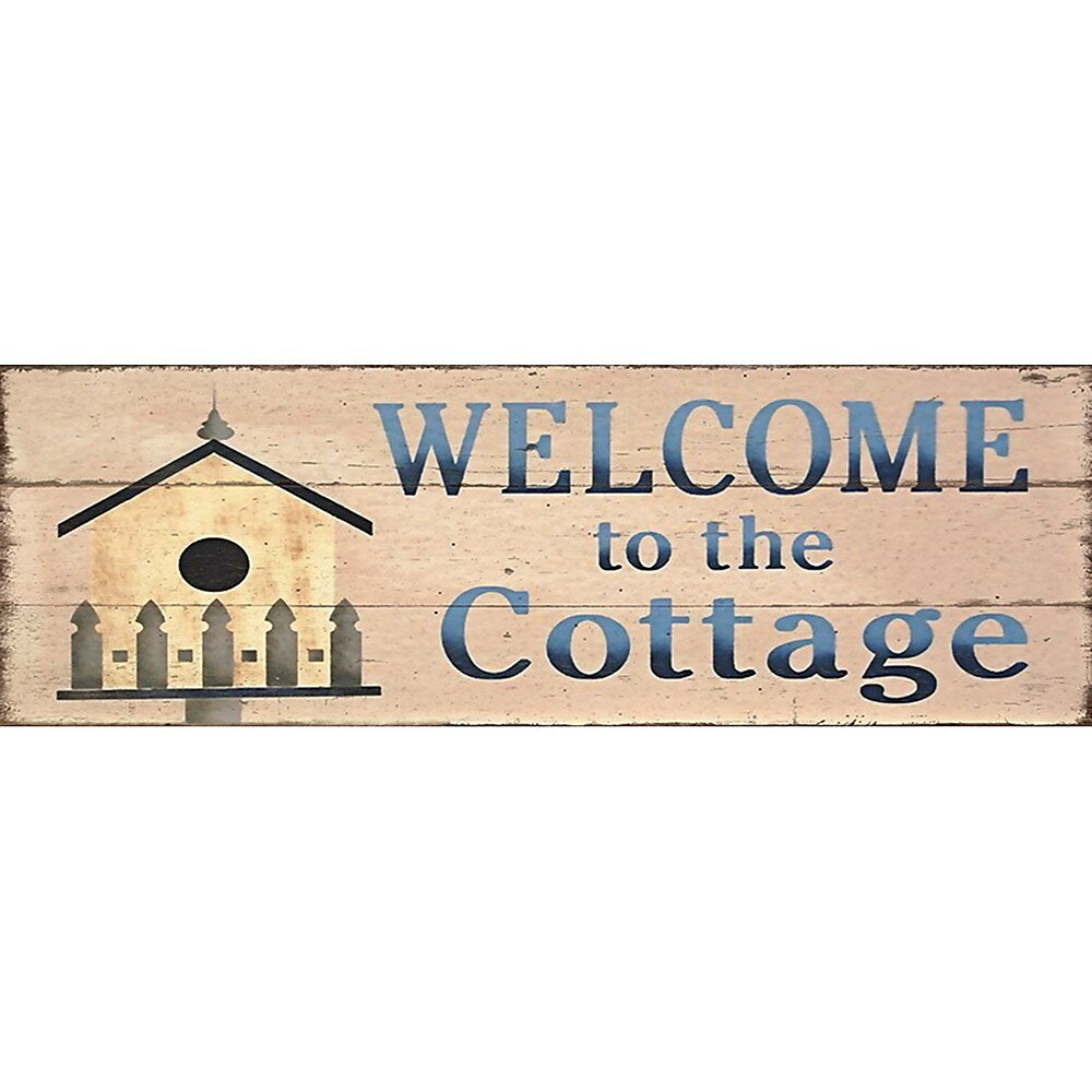Image of Sign-A-Tology Welcome to cottage Wooden Sign - 24" x 8"