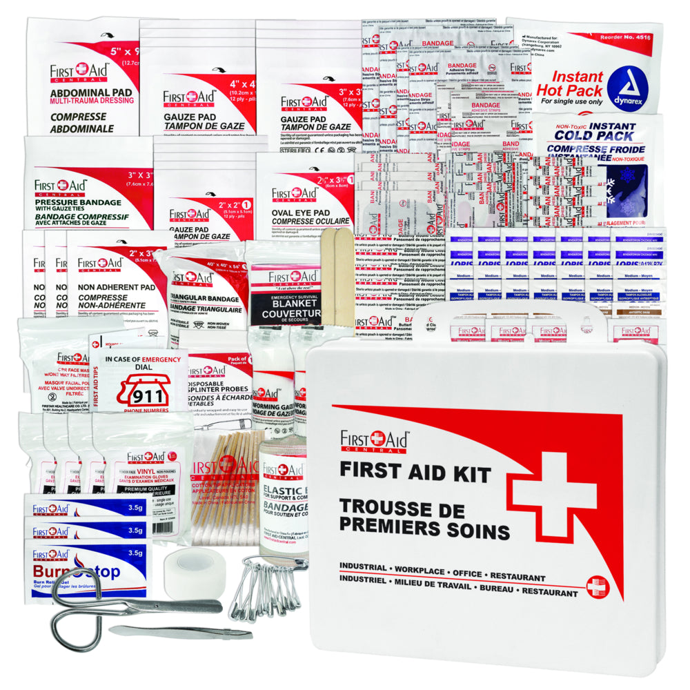 Image of First Aid Central 150-Piece Multi-Purpose First Aid Kit - White Plastic Case