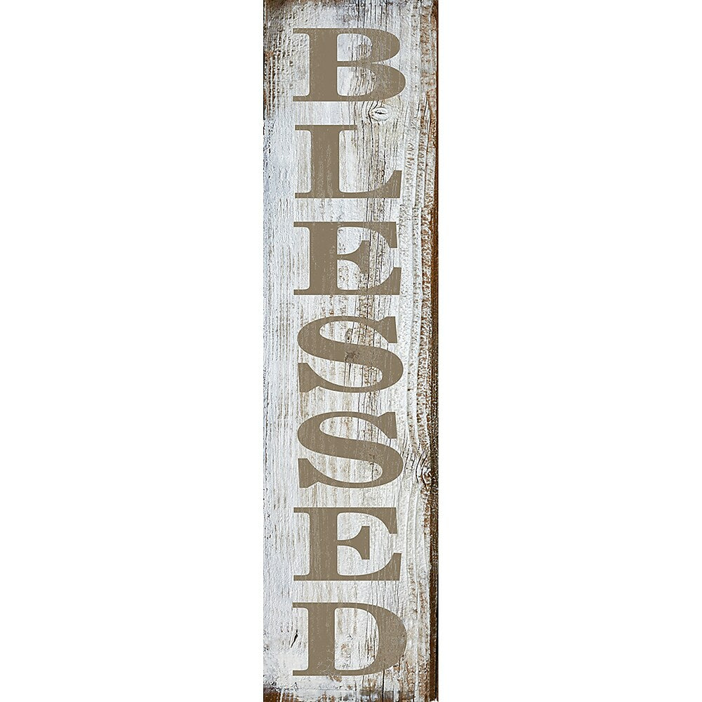 Image of Sign-A-Tology Blessed Vintage Wooden Sign - 12" x 47"