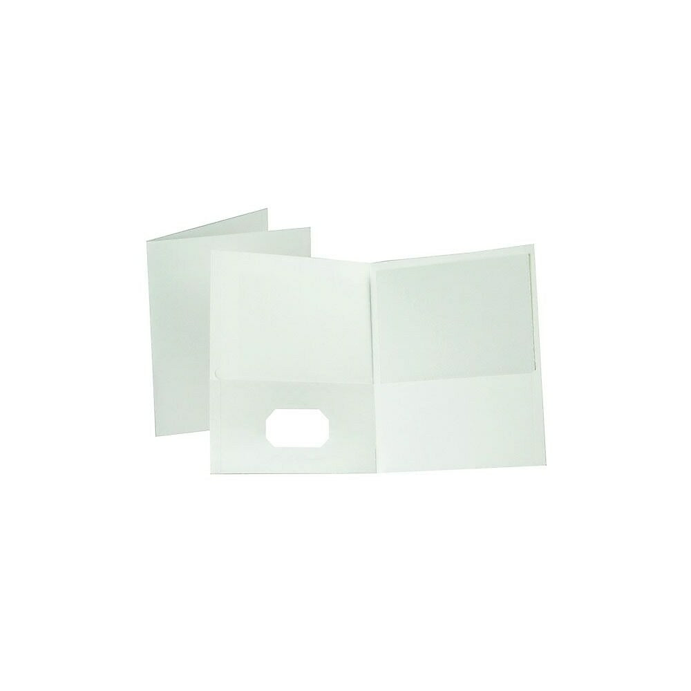 Image of Oxford Letter-Size Twin-Pocket Folder Portfolios, 25 Pack, White