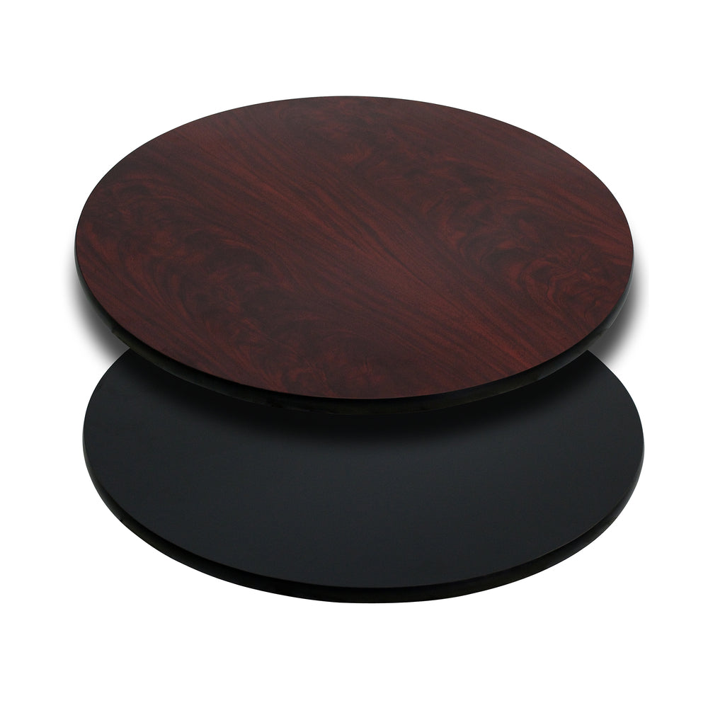 Image of Flash Furniture 30" Round Table Top with Black or Mahogany Reversible Laminate Top