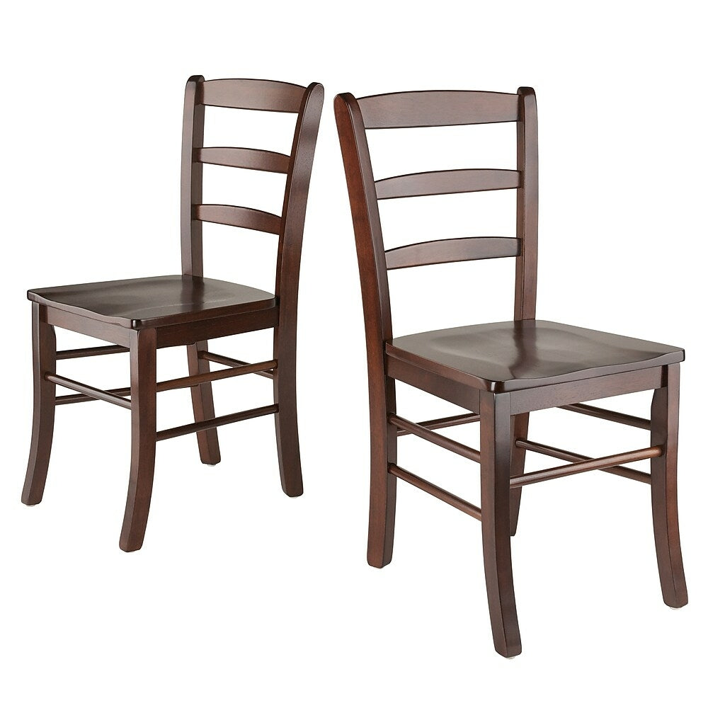 Image of Winsome Ladder Back Chairs, Antique Walnut, 2/Pack, Brown