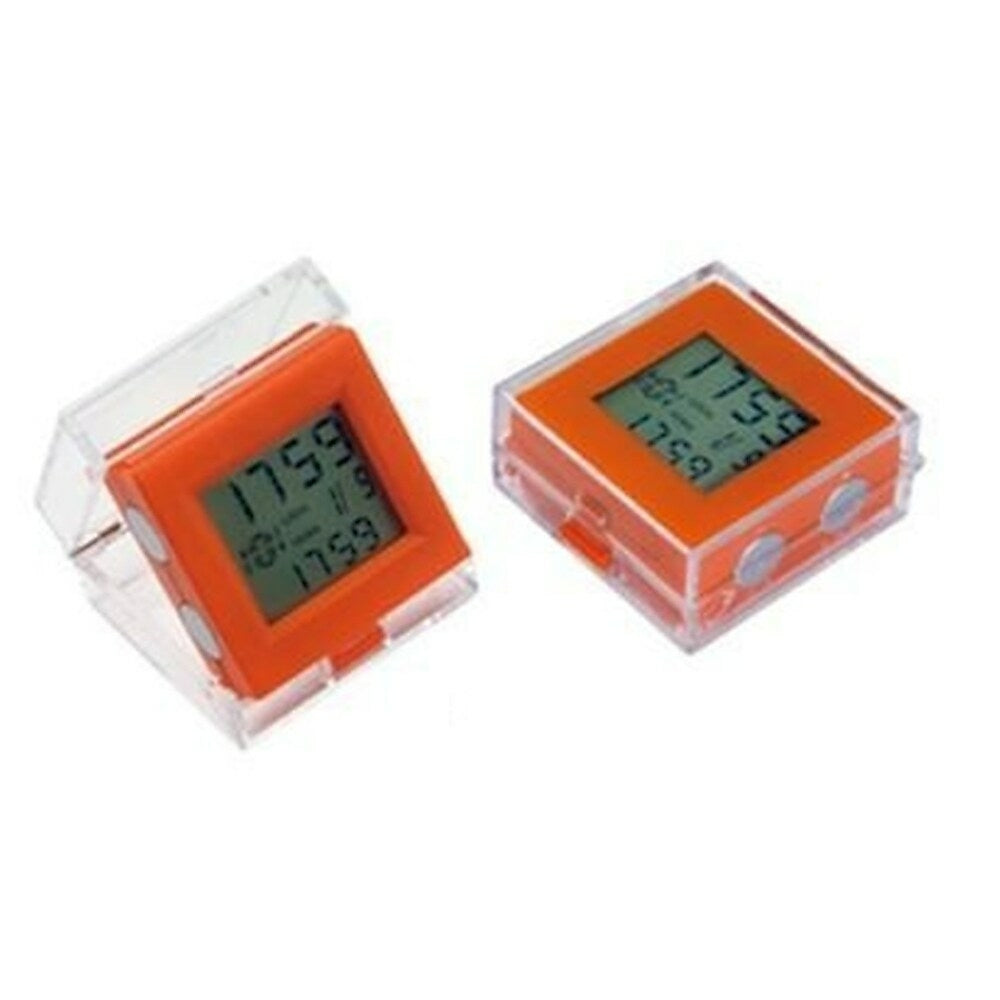 Image of Elegance Dual Time Alarm Clock - Orange