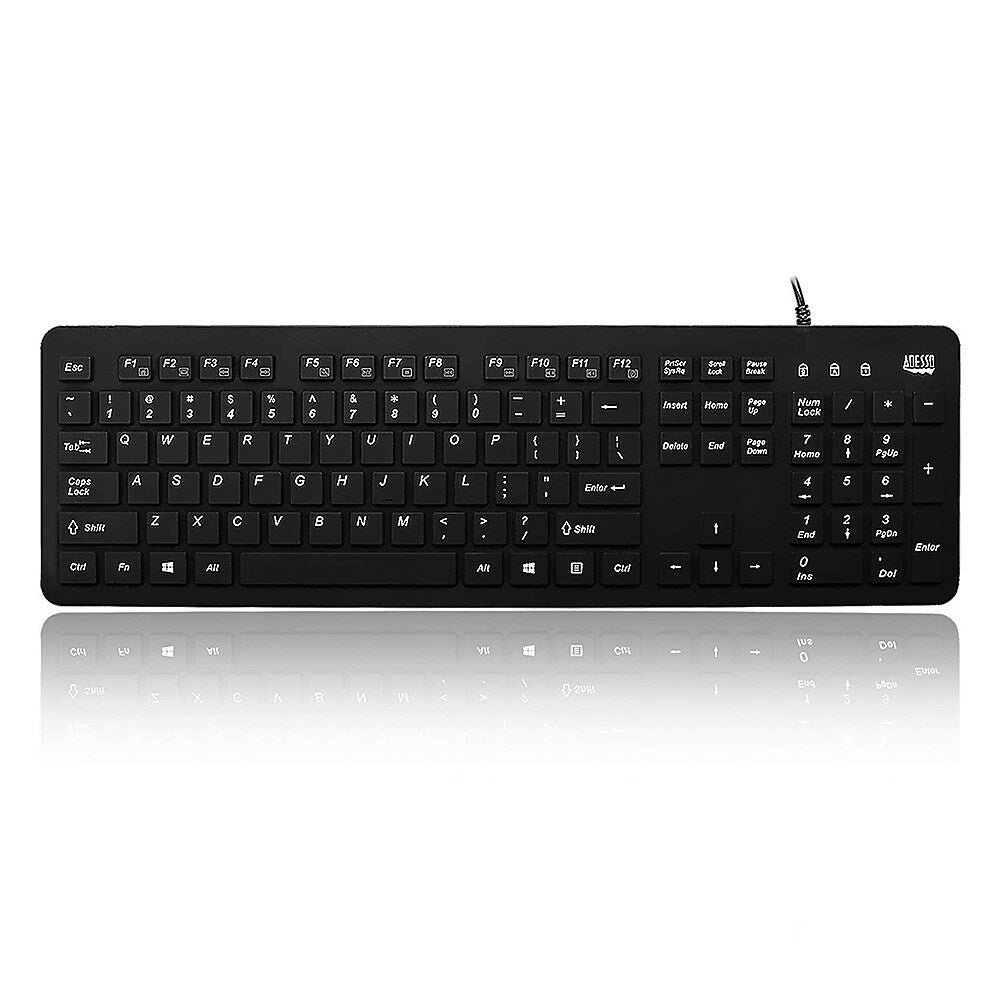 Image of Adesso AKB-235UB Antimicrobial Waterproof Advanced Silicone Desktop Keyboard