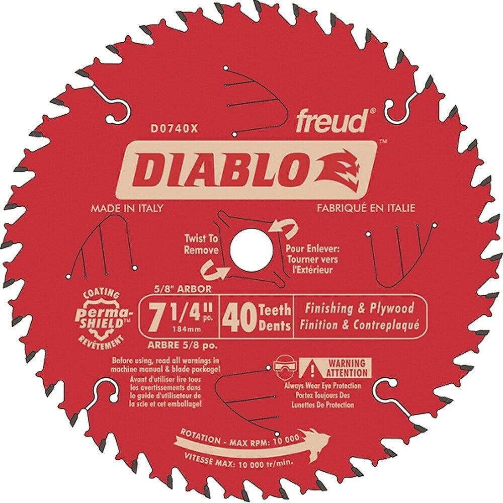 Image of Freud Contractor Aw Blades - Finishing Saw Blades, 7-1/4", 40 Teeth, Wood Use - 3 Pack