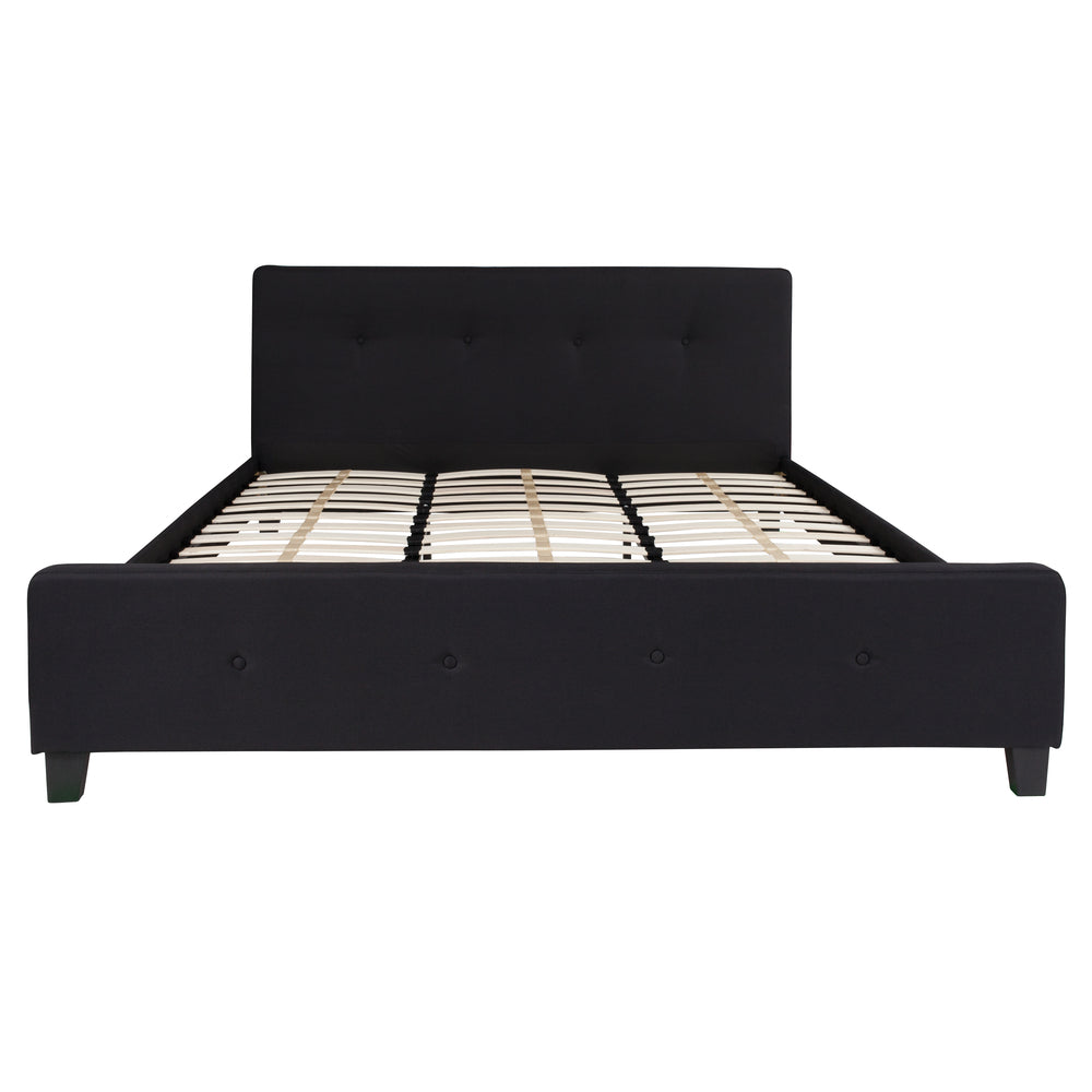 Image of Flash Furniture Tribeca King Size Tufted Upholstered Platform Bed - Black Fabric