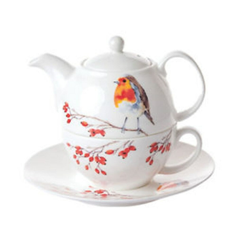 Image of Roy Kirkham Tea for One Teapot with Tea Cup and Saucer - Robin
