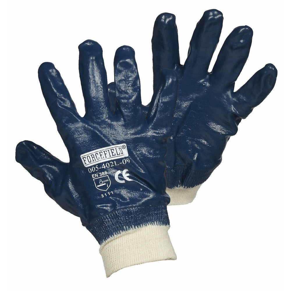 Image of Forcefield Nitrile Coated Cotton Gloves - Size 10 - Blue