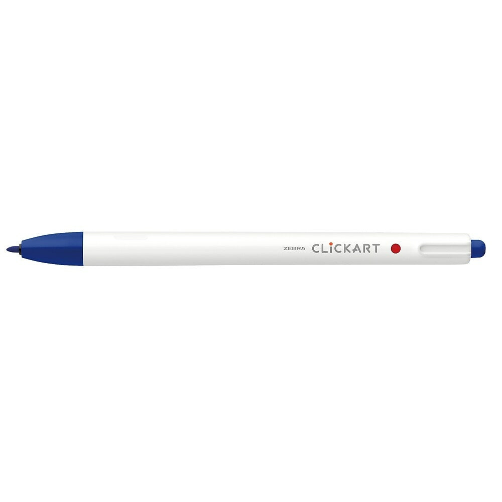 Image of Zebra ClickArt Retractable Marker Pen, Blue