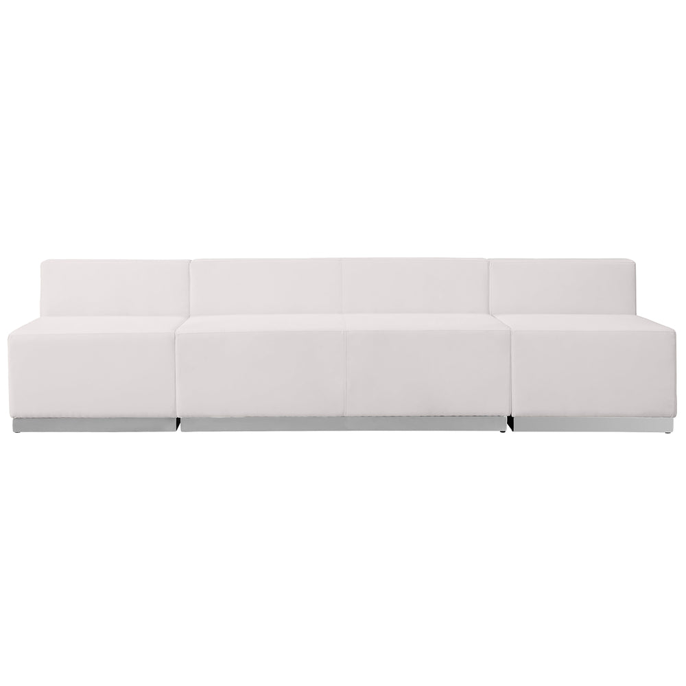 Image of Flash Furniture HERCULES Alon Melrose LeatherSoft Reception Configuration, 3 Piece - White