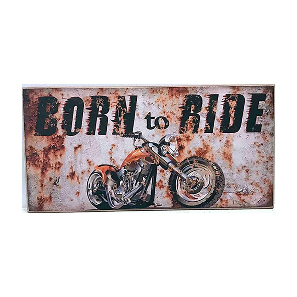 Image of Sign-A-Tology Born to Ride Vintage Wooden Sign - 12" x 6"