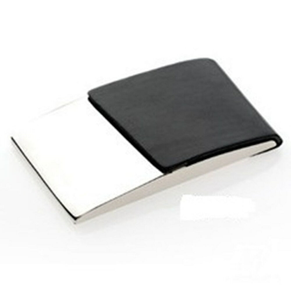 Image of Elegance Business Card Case, Black PU/Nickel