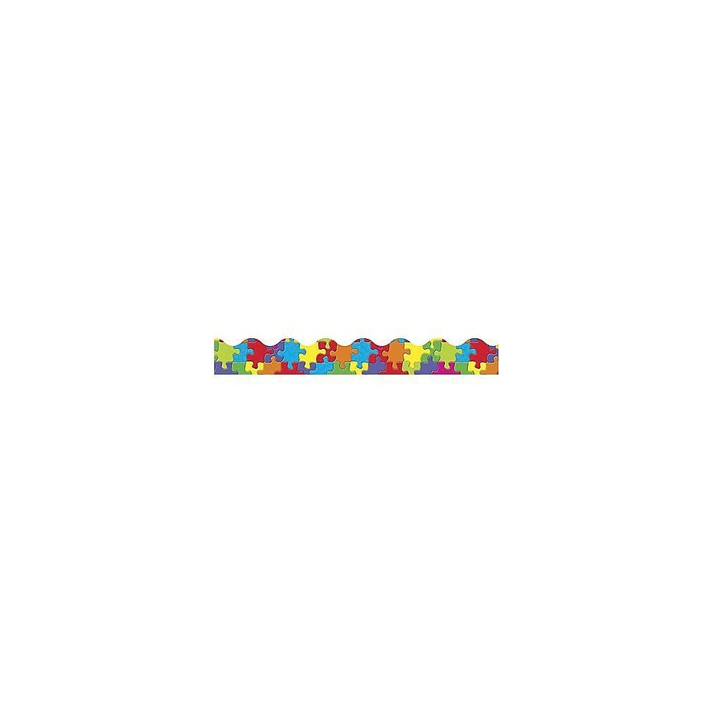 Image of Trend T-92144 39' X 2.25" Scalloped Jigsaw Puzzle Terrific Trimmer, Multicolour, 108 Pack (T-92144)