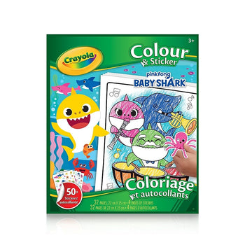 crayola colour  sticker book baby shark