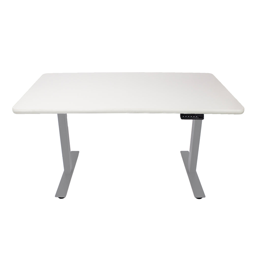 Image of AnthroDesk 60" Electric Standing Desk with Grey Frame - White/Maple