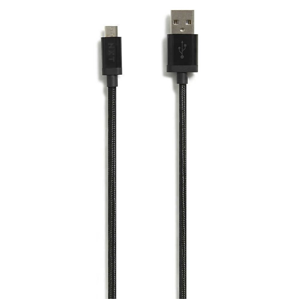 Image of NXT Technologies 6 Ft. Braided USB-A to Micro-USB Cable, Black