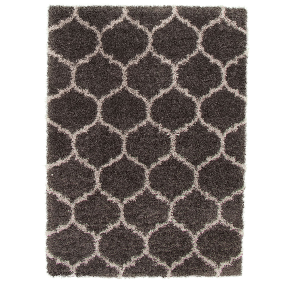 Image of ECARPETGALLERY Agadir Trellis Shag - Dark Grey - 5' 3" x 7' 3"