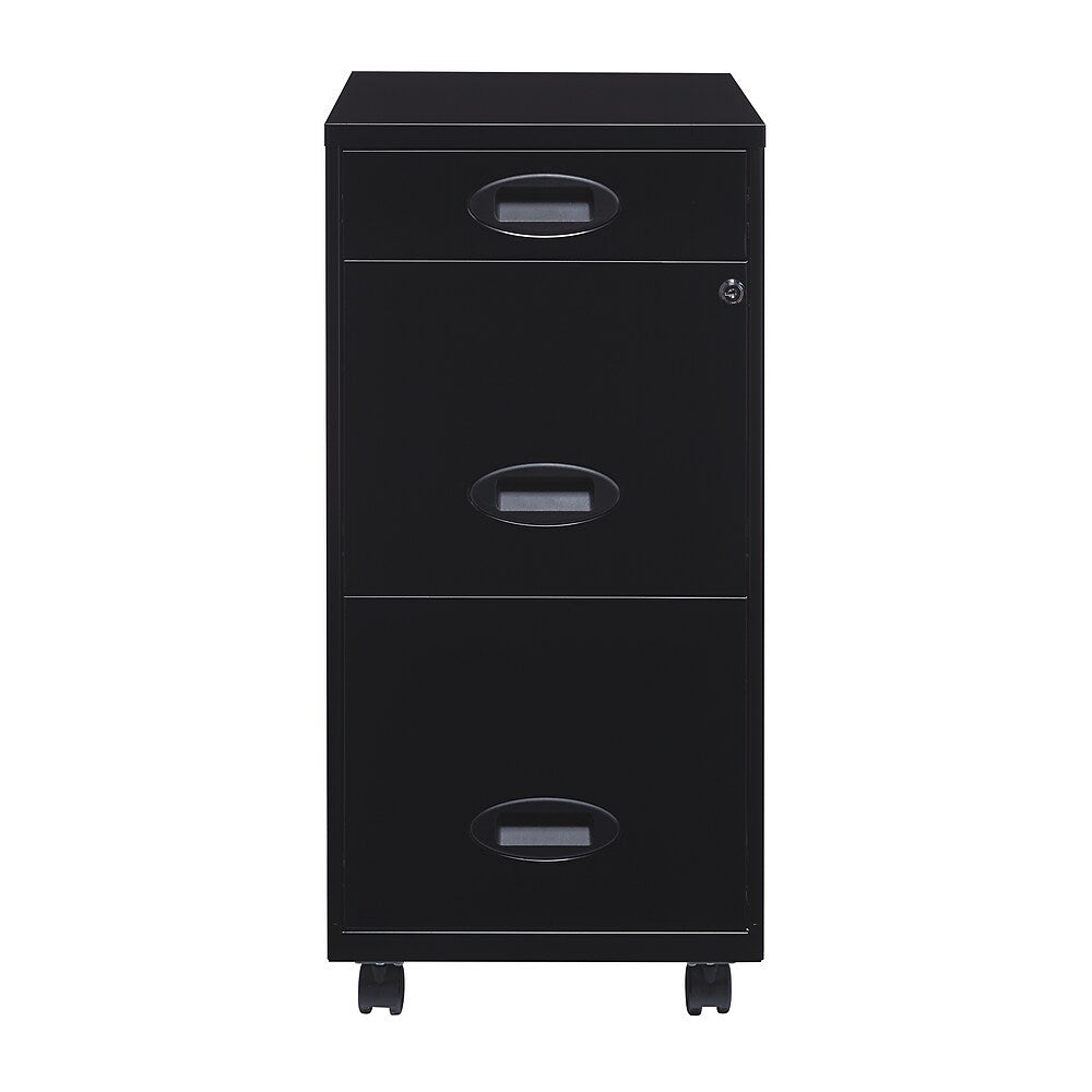 Image of Space Solutions 18" 3-Drawer Mobile File Cabinet, Black