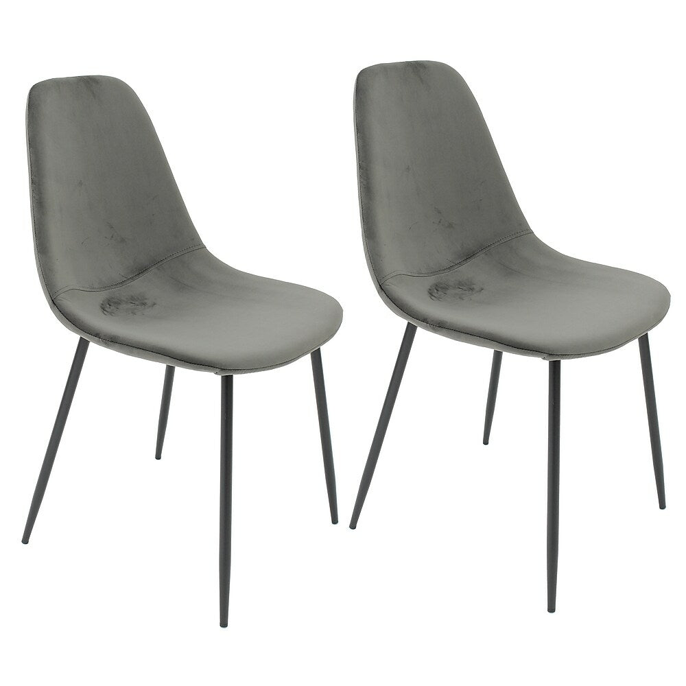 cathay importers grey velvet chair 2 pack  staplesca