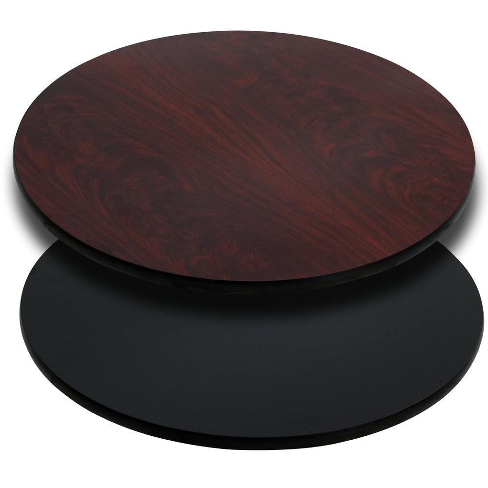 Image of Flash Furniture 36" Round Table Top with Black or Mahogany Reversible Laminate Top