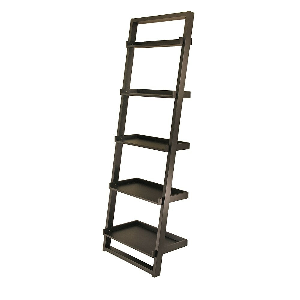 Image of Winsome Bailey Leaning Shelf 5-Tier, Black