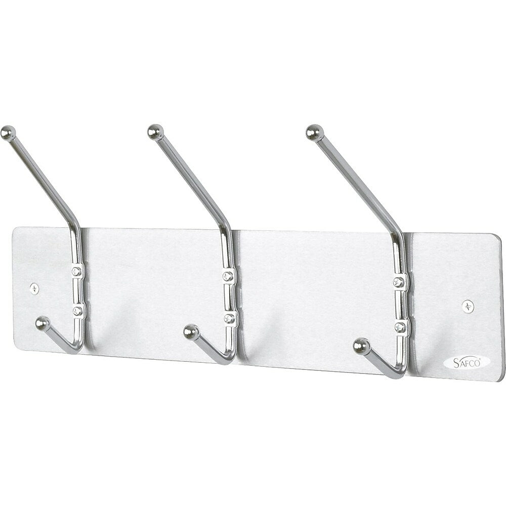 Image of Safco Costumers, Wall Mounted, 3-Hooks, Chrome, White