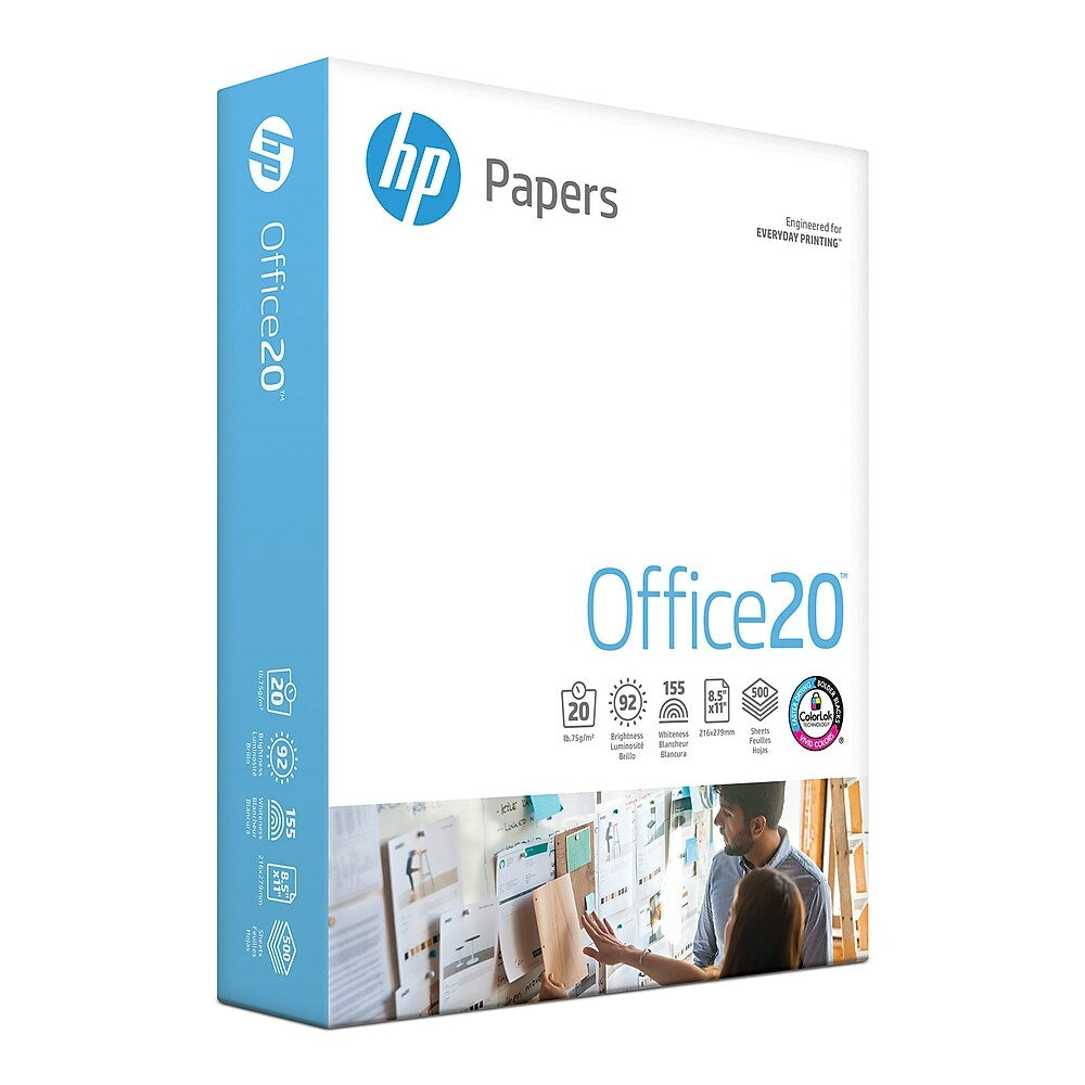 Image of HP Office Copy Paper, 20 lbs, 8-1/2" x 11", 500 Sheets, White