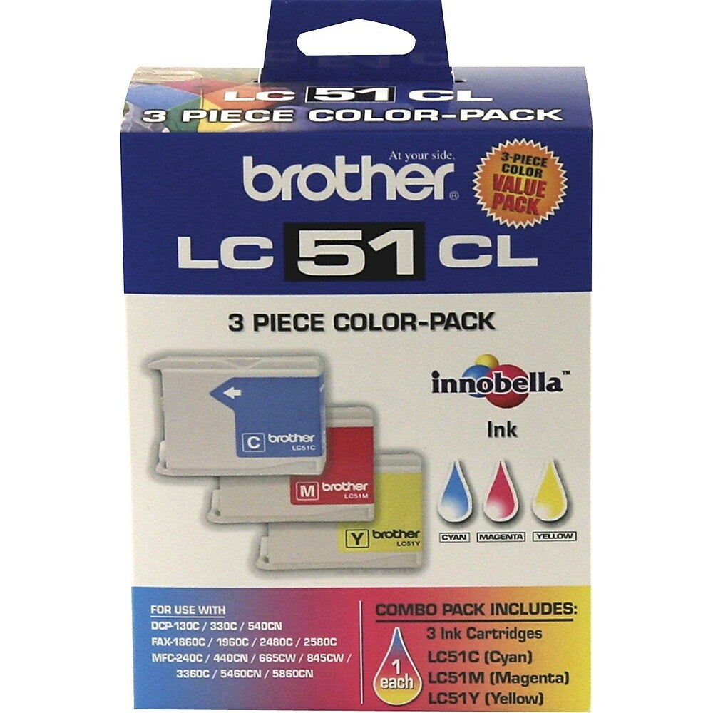 Image of Brother LC51 Colour Ink Cartridges Combo - 3 Pack