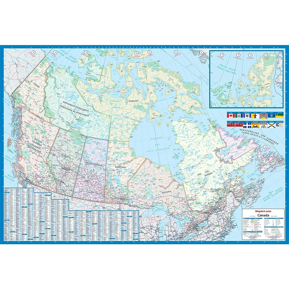 Image of MapArt Canada Wall Map Laminated