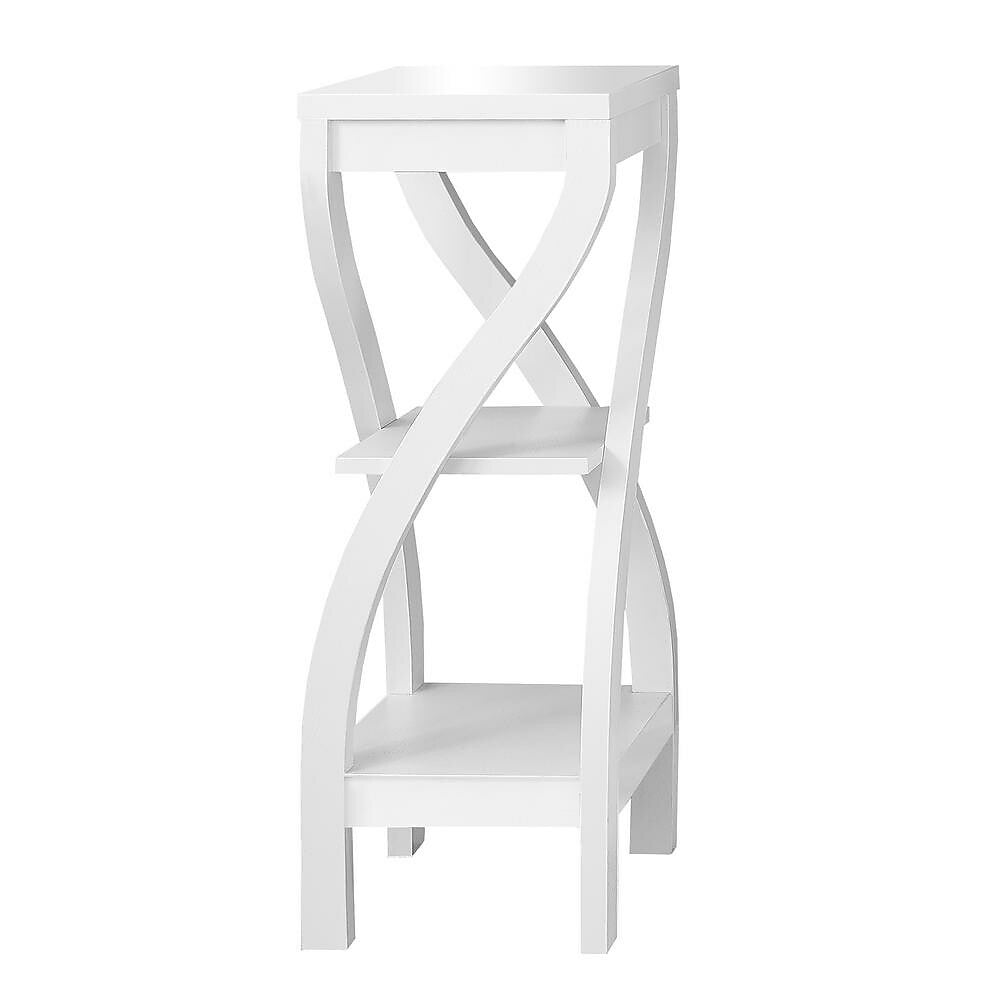 Image of Monarch Specialties - 2479 Accent Table - Side - End - Plant Stand - Square - Living Room - Bedroom - Laminate - White