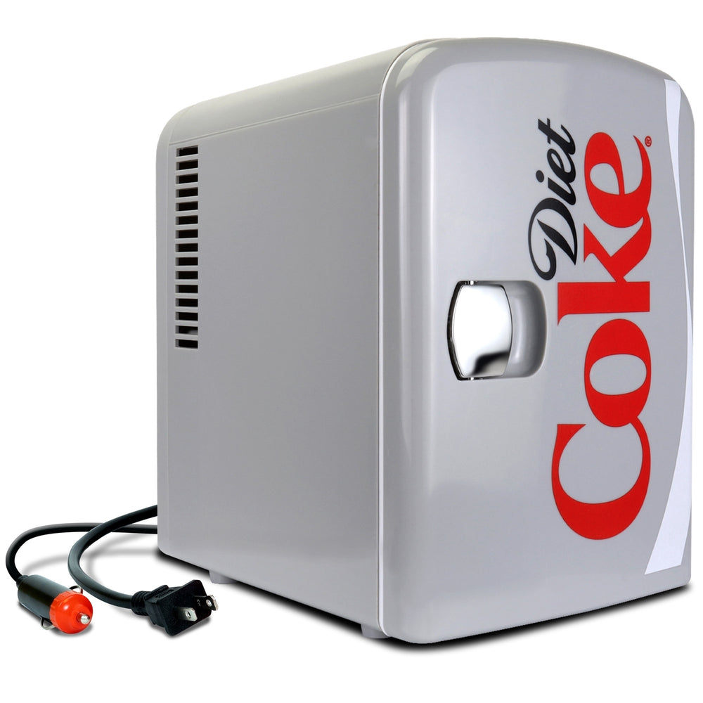 Image of Coca-Cola Diet Coke Portable 6 Can Thermoelectric Mini Fridge Cooler/Warmer - 4 L / 4.2 qt