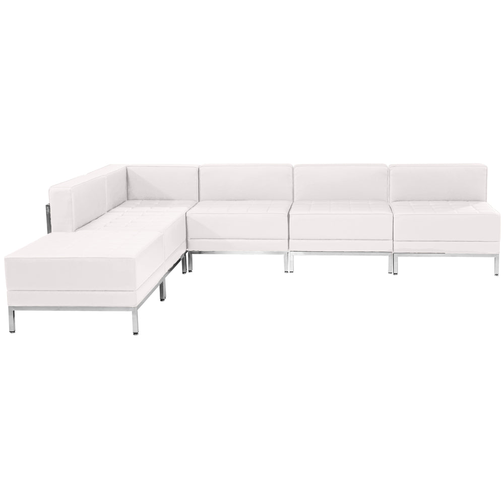 Image of Flash Furniture HERCULES Imagination Melrose LeatherSoft Sectional Configuration - 6 Pieces - White