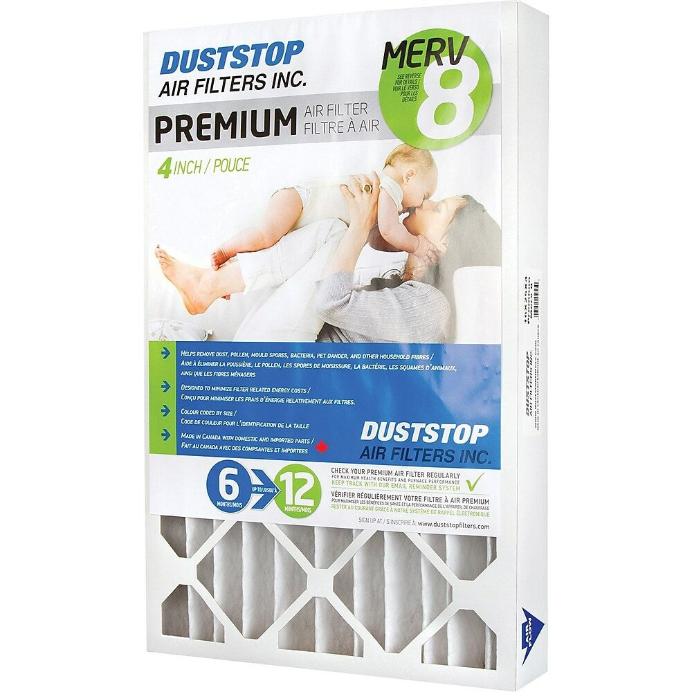 Image of Duststop, MERV 8 Air Filter, 16" x 25" x 4", 3 Pack, White