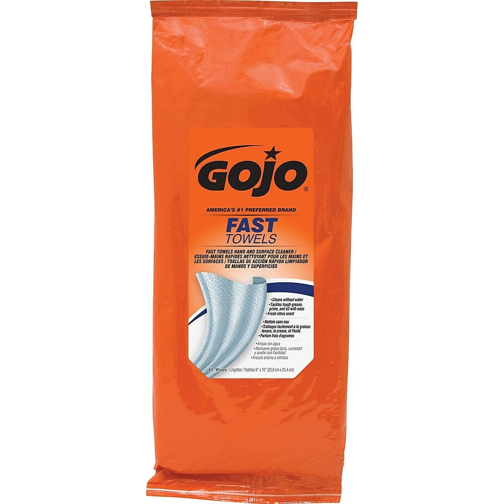 Image of Gojo Fast Wipes Multipurpose Hand Cleaning Towels, 5 Pack, 300 Pack